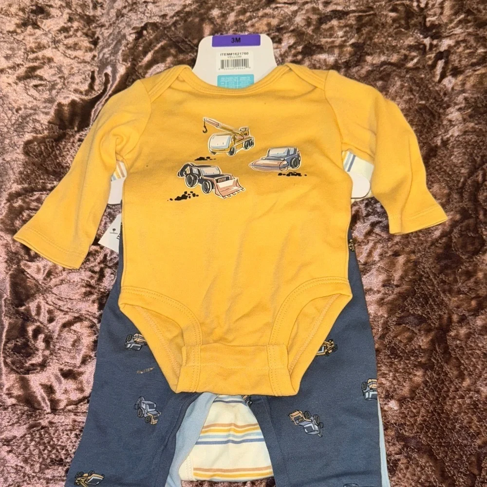 Pekkle Yellow and Blue Striped Baby Bodysuit
